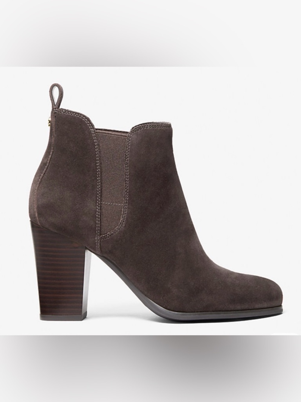 Women's Evaline Suede Leather Block Heel Ankle Bootie - Brown size 8 - Picture 2 of 10